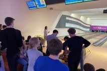 Bowling with students from the Boswells School